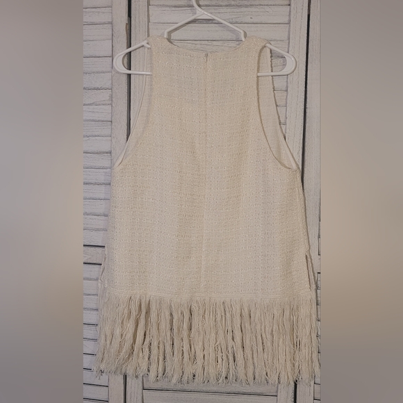 NWT Zara Tweed Fringe Sleeveless - Picture 2 of 3